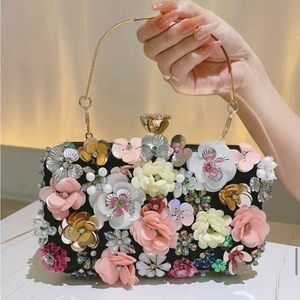 Jane Chic Designs Black Blooming Bliss Clutch